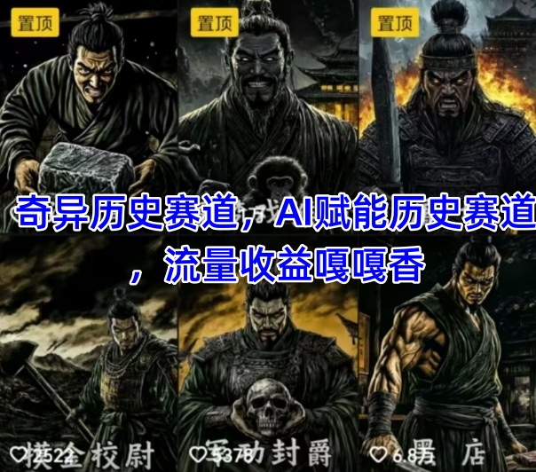 抖音奇异历史赛道，AI赋能历史赛道，流量收益嘎嘎香，狂撸伙伴计划-志拓网创