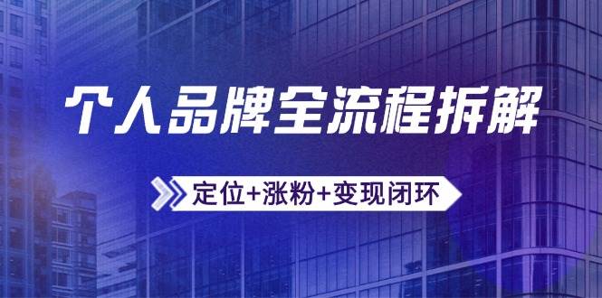 个人品牌全流程拆解：定位+涨粉+变现闭环，微信生态运营与资源整合-志拓网创