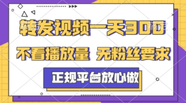 转发视频一天3张+，正规平台放心做，不看播放量，不看粉丝量，一个任务几分钟完成【揭秘】-志拓网创