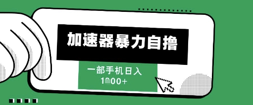 205新风口，加速器暴力自撸，单机日入1k+【揭秘】-志拓网创