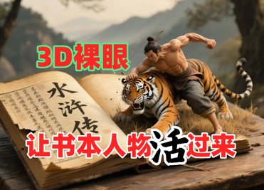 书本人物裸眼3D视频，新的玩法，流量超猛，保姆级教程-志拓网创