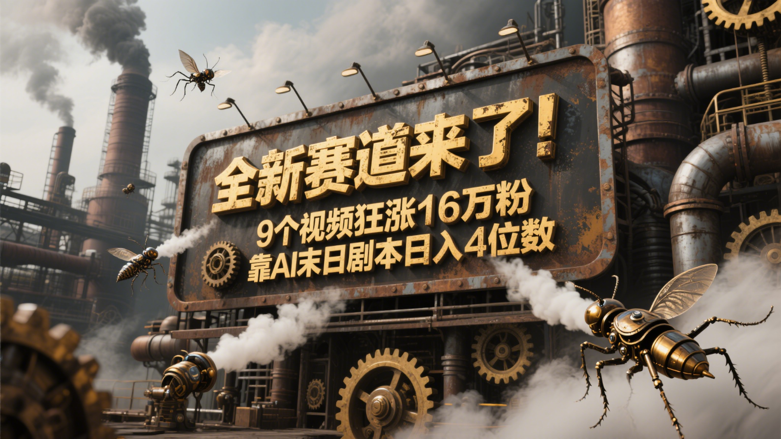 全新赛道来了！9个视频狂涨16万粉，靠AI末日剧本日入4位数，评论区爆肝追更！-志拓网创