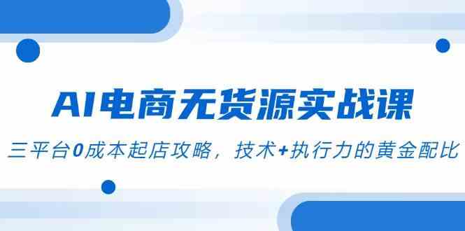 AI电商无货源实战课，三平台0成本起店攻略，技术+执行力的黄金配比-志拓网创