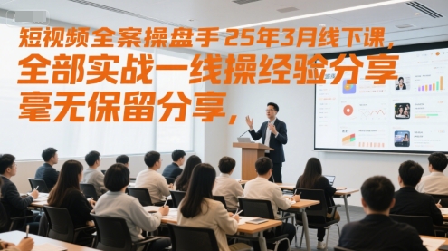 短视频全案操盘手25年3月线下课，全部实战一线操盘手经验分享，毫无保留分享，全是干货-志拓网创