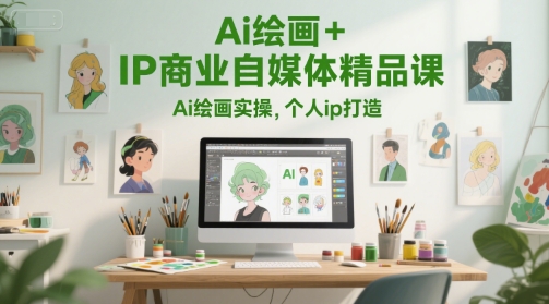 Ai绘画+IP商业自媒体精品课，Ai绘画实操，个人ip打造-志拓网创
