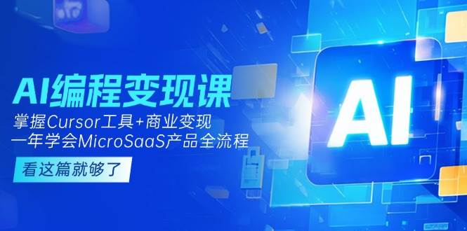 AI编程变现课：掌握Cursor工具+商业变现，一年学会MicroSaaS产品全流程-志拓网创