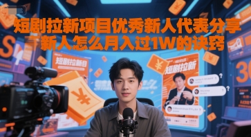 短剧拉新项目优秀新人代表分享新人怎么月入过1W的诀窍-志拓网创