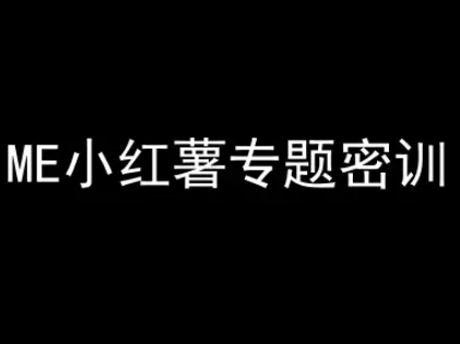ME小红薯专题密训-小红书电商教程-志拓网创