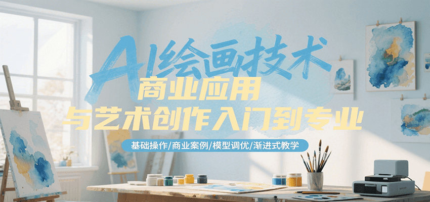 AI绘画技术商业应用与艺术创作入门到专业，基础操作/商业案例/模型调优/渐进式教学-志拓网创