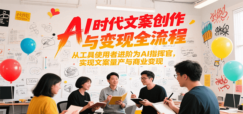 AI时代文案创作与变现全流程，从工具使用者进阶为AI指挥官，实现文案量产与商业变现-志拓网创