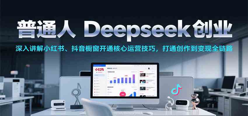 普通人Deepseek创业，小红书、抖音橱窗开通核心运营技巧，打通创作到变现全链路-志拓网创