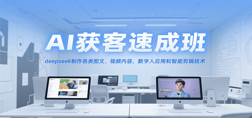 AI获客速成班，deepseek制作各类图文、视频内容，数字人应用和智能剪辑技术-志拓网创