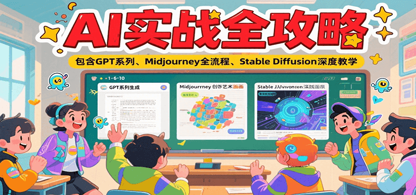 AI实战全攻略，包含GPT系列、Midjourney全流程、Stable Diffusion深度教学-志拓网创