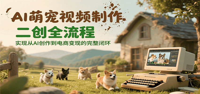 AI萌宠视频制作二创全流程，实现从AI创作到电商变现的完整闭环-志拓网创