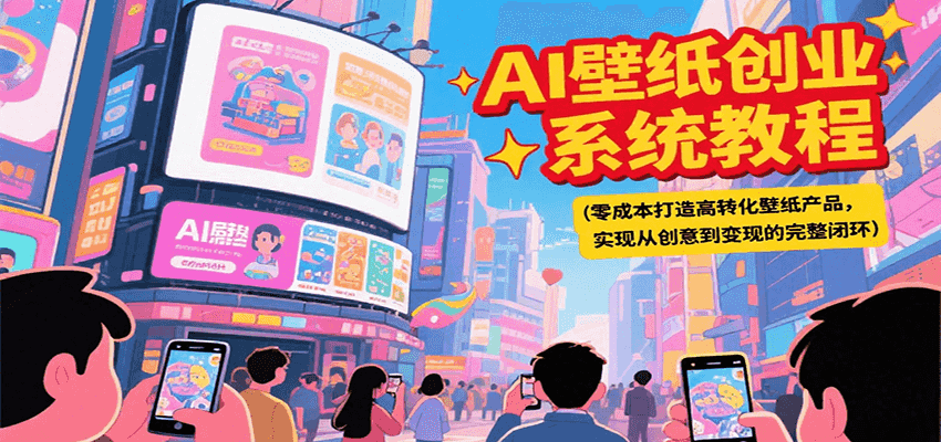 AI壁纸创业系统教程，零成本打造高转化壁纸产品，实现从创意到变现的完整闭环-志拓网创