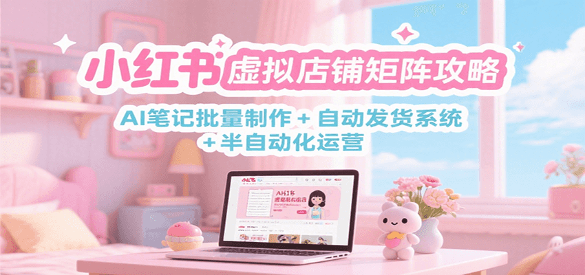 小红书虚拟店铺矩阵攻略：AI笔记批量制作 + 自动发货系统 + 半自动化运营-志拓网创