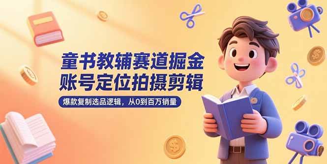 （15326期）童书教辅赛道掘金，账号定位拍摄剪辑，爆款复制选品逻辑，从0到百万销量-志拓网创