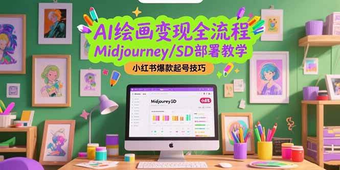 （15324期）AI绘画变现全流程，Midjourney/SD部署教学，小红书爆款起号技巧-志拓网创