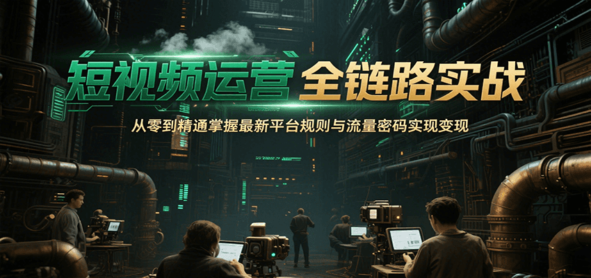 短视频运营全链路实战，从零到精通掌握最新平台规则与流量密码实现变现-志拓网创