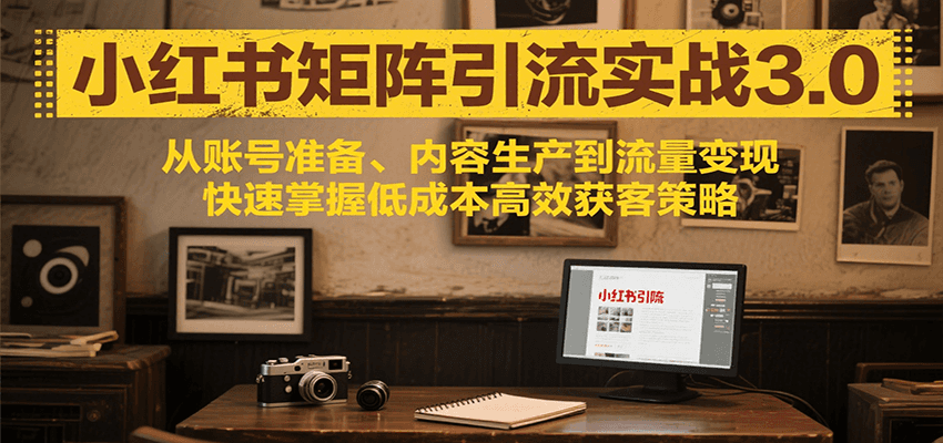 小红书矩阵引流3.0，从账号准备、内容生产到流量变现，快速掌握低成本高效获客策略-志拓网创
