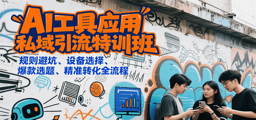AI工具应用私域引流特训班，规则避坑、设备选择、爆款选题、精准转化全流程-志拓网创