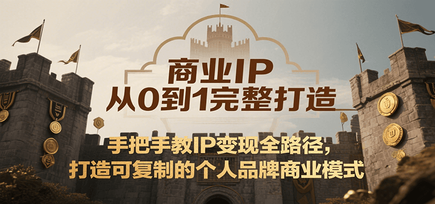 商业IP从0到1完整打造，手把手教IP变现全路径，打造可复制的个人品牌商业模式-志拓网创