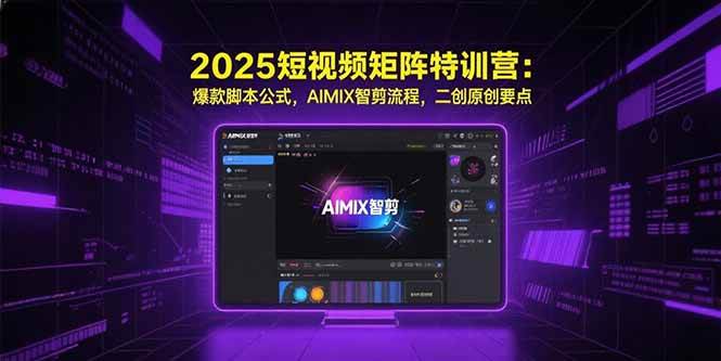 （15475期）2025短视频矩阵特训营：爆款脚本公式，AIMIX智剪流程，二创原创要点-志拓网创