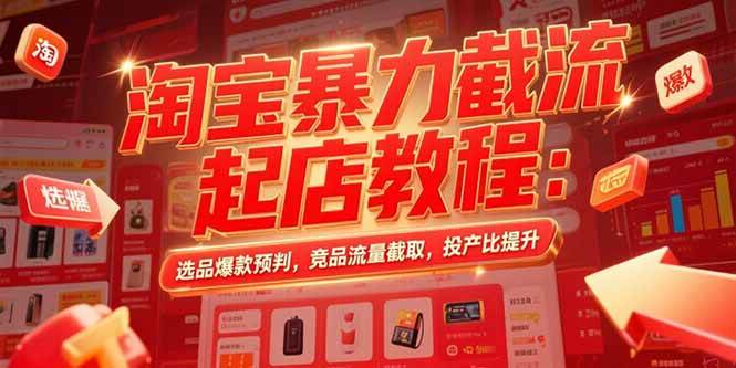 （15468期）淘宝暴力截流起店教程：选品爆款预判，竞品流量截取，投产比提升-志拓网创