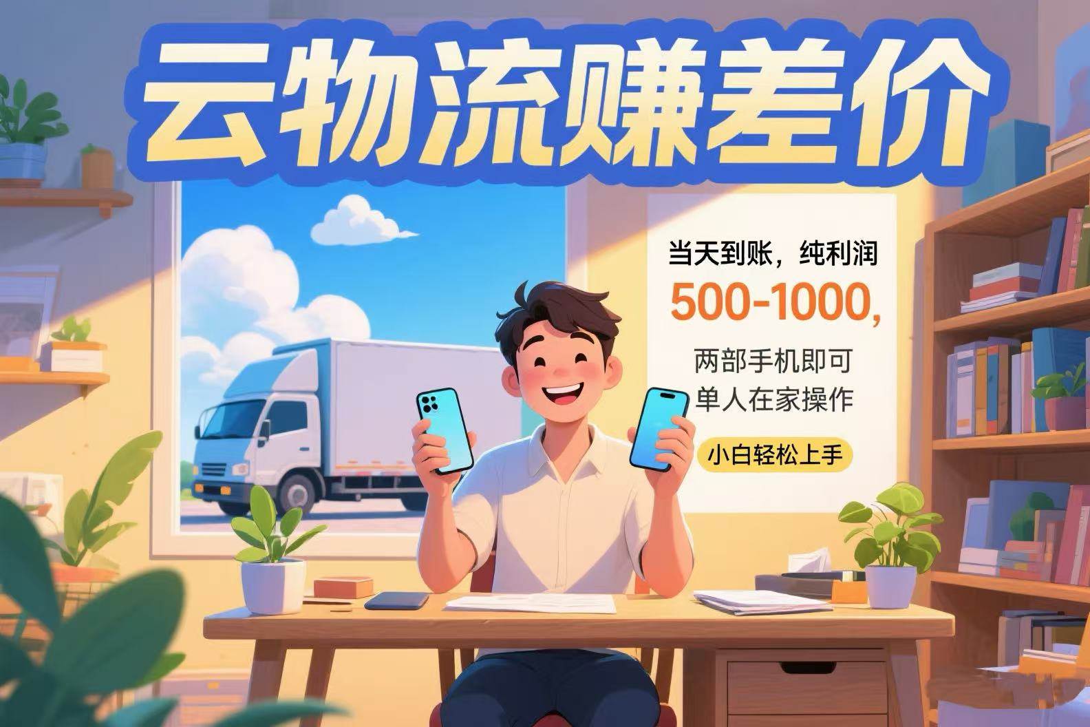 （15492期）云物流赚差价 当天到账纯利润500-1000 两部手机即可 可单人在家操作 小…-志拓网创