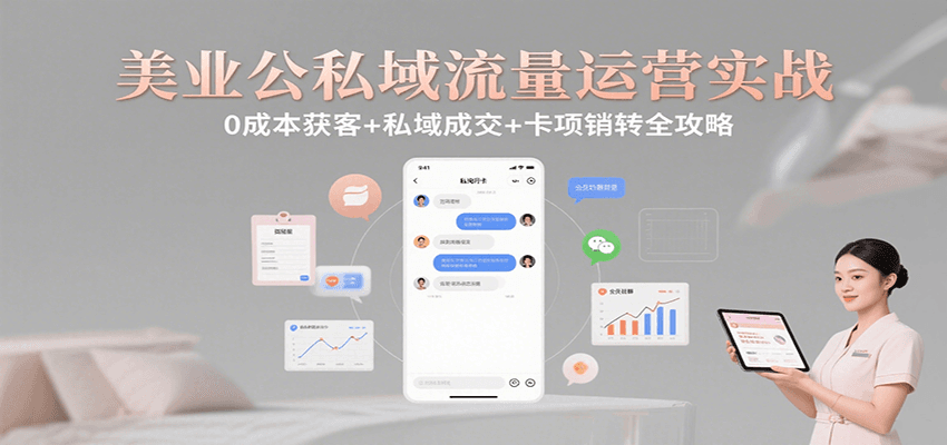 美业公私域流量运营实战：0成本获客+私域成交+卡项销转全攻略-志拓网创