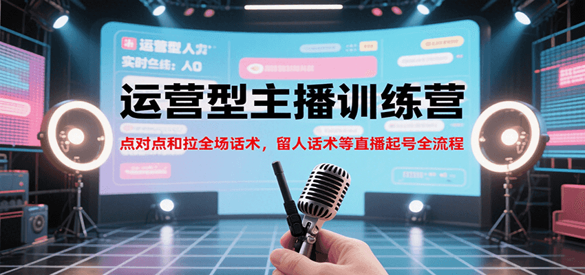 运营型主播训练营，点对点和拉全场话术，留人话术等直播起号全流程（更新8月）-志拓网创