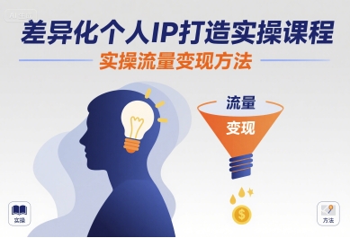 差异化个人IP打造实操课程，实操流量变现方法-志拓网创