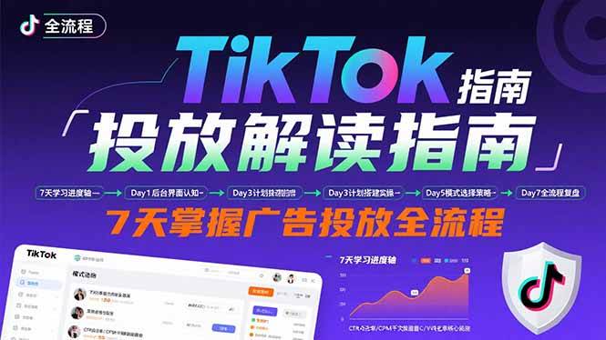 （15753期）TikTok投放解读指南：后台操作/计划建立/模式选择，7天掌握广告投放全流程-志拓网创