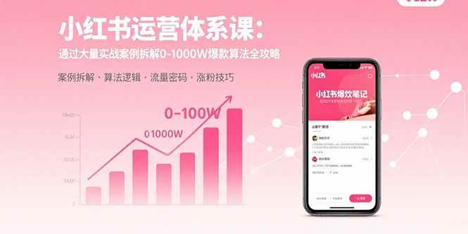 （15792期）小红书运营体系课：通过大量实战案例拆解0-1000W爆款算法全攻略-志拓网创