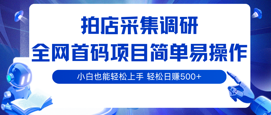 拍店采集调研，全网首码项目，简单易操作， 小白也能轻松上手，轻松日赚500+-志拓网创