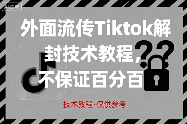 外面流传Tiktok解封技术教程，不保证百分百，具体自测-志拓网创