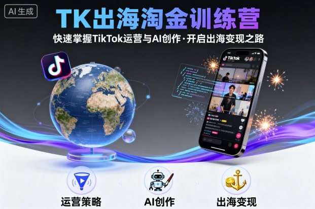 TK出海淘金训练营，助你快速掌握TikTok运营与AI创作，开启出海变现之路-志拓网创