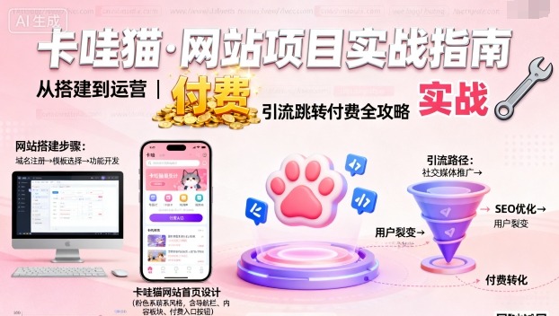 卡哇猫·网站项目，网站搭建与运营以及引流跳转付费-志拓网创