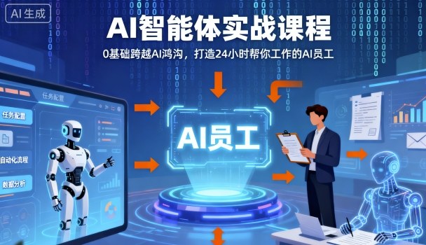 Ai智能体实战课程，0基础跨越Ai鸿沟，打造24小时帮你工作的Ai员工，打破常规，以实战定义Ai-志拓网创