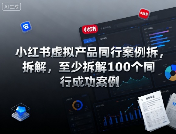 小红书虚拟产品同行案例拆解，至少拆解100个同行成功案例-志拓网创