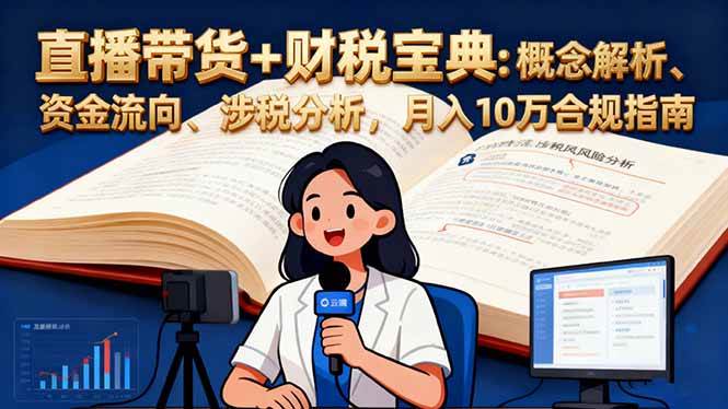 （16444期）直播带货+财税宝典：概念解析、资金流向、涉税分析，月入10万合规指南-志拓网创